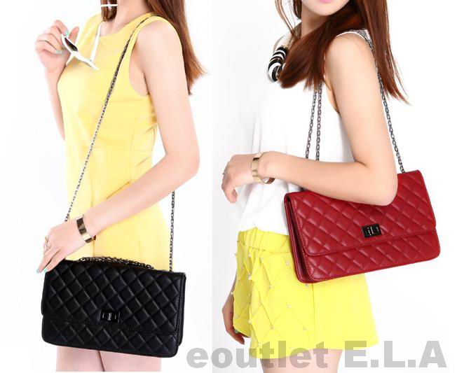 30cm DIAMOND PATTERN CHAIN SHOULDER BAG-2 colours